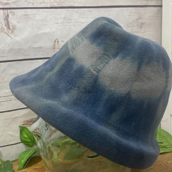 Rafi De Luca Wearable Art To Wear Made in Italy Lapin Fur Hat Blue Gray Tie Dye - Picture 6 of 13